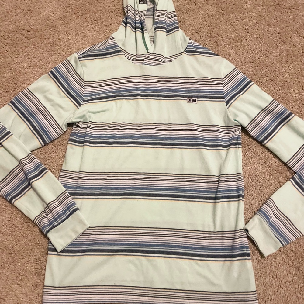 Salty Crew Puerto Hood Tech Tee in sea foam Men’s Size Small